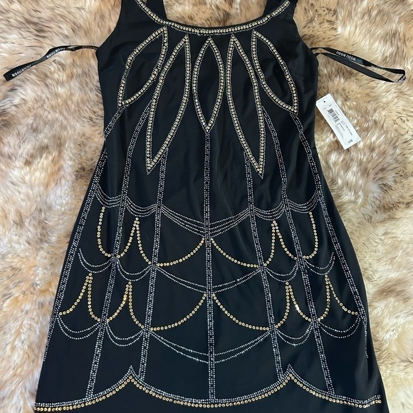 Bisou Bisou Dresses & Skirts - NWT Bisou Bisou Size 8 Black Tank Mini Dress with intricately designed sparkle